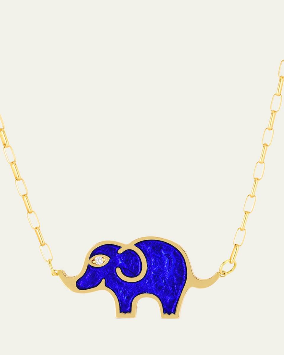 Elephant Enamel Pendant Necklac